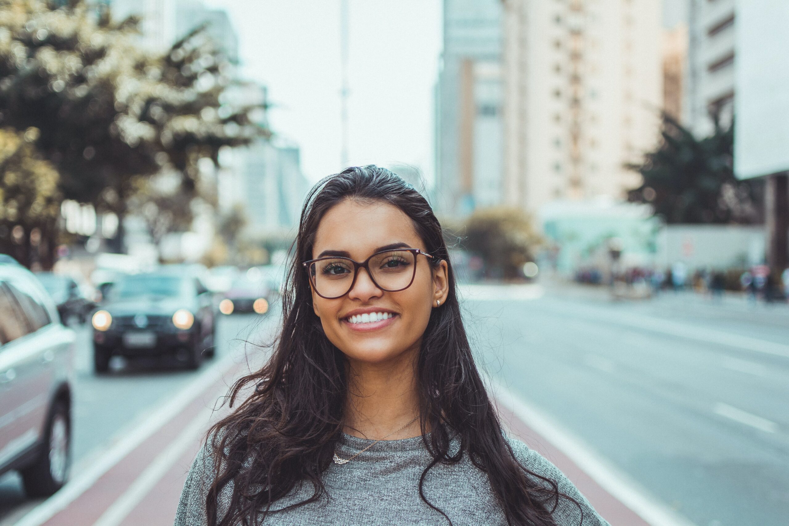 Woman smiling at camera